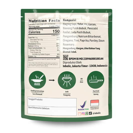 Italian Beef Sausage | Sosis Sapi Tanpa Tepung & Filler