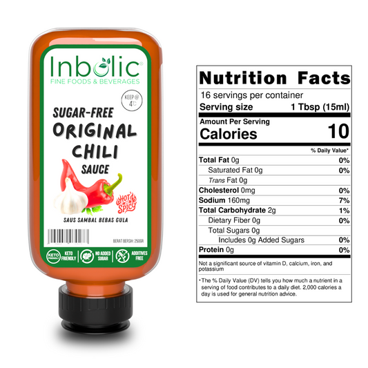 Sugar-Free Original Chili Sauce | Saos Sambal Original Bebas Gula
